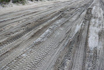 Tire Tracks in Sand Outer Banks North Carolina