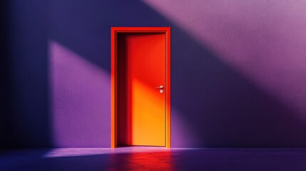 Vibrant Entrance A Vivid Doorway Beckoning with Warmth and Light