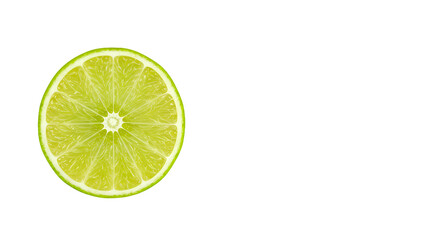 Vibrant Green Lime Slice on a Black and Stylized Horizontal Green Background