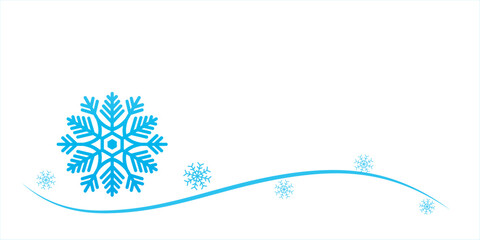 Snowflake line art style for Christmas card or Christmas decoration. Vector element for Christmas