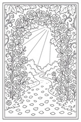 Rose Garden Arch Coloring Page