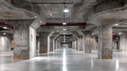 Obraz premium Concrete Architecture: Underground Parking Garage Design