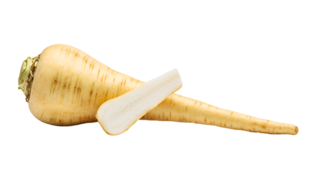 Fresh Whole and Cut Parsnips on Light Background, Ready for Cooking