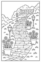 stone pathway illustration