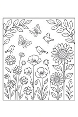 wildflower garden illustration