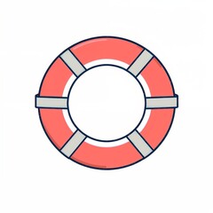 Lifebuoy ring for water rescue concept with blank space