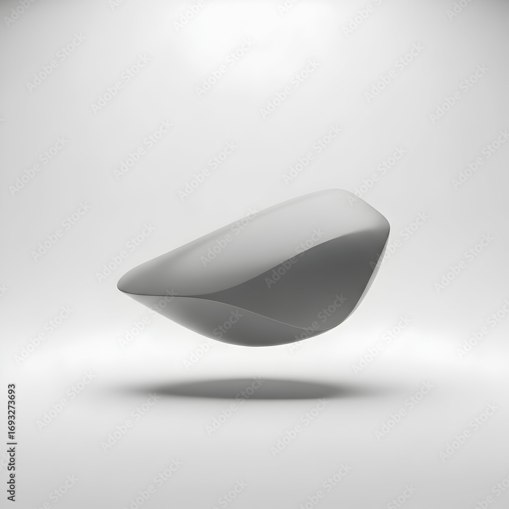 Poster Floating Abstract Object on Clean White Background