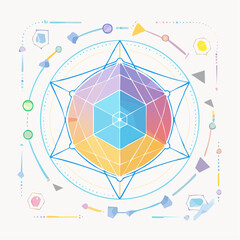 Abstract Geometric Design With Colorful Shapes