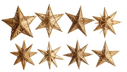 Obraz premium Set of straw stars