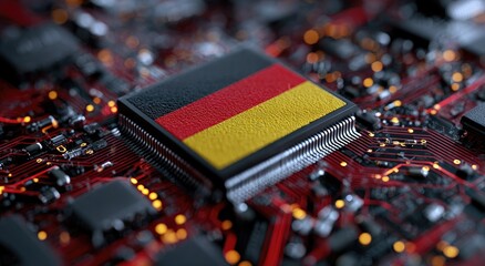 German flag on a circuit board