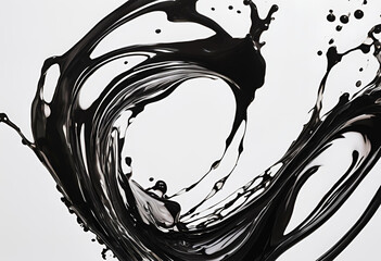 ink splash frozen motion on white