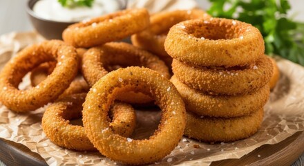 Crispy Golden Brown Onion Rings Delicious Appetizer or Side Dish