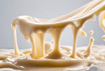 thick milk splash on transparent background