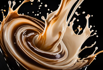 coffee with milk swirl splash dark