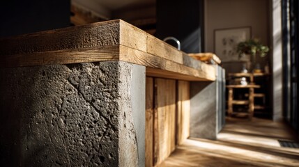 Rustic kitchen counter corner