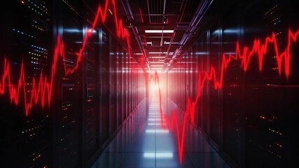 Financial Data Visualization: Stock Market Crash in a Server Room Environment - Powered by Adobe