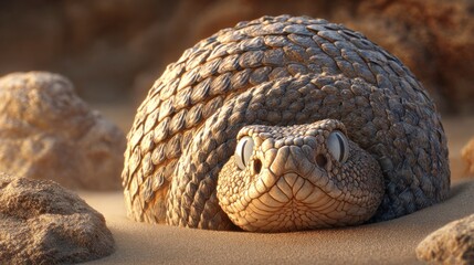 Snake hiding in sand