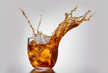 tea splash arc on transparent background