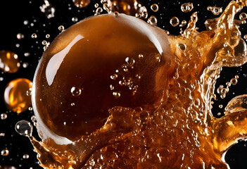 cola beverage splash isolated dark