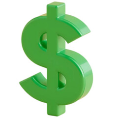 Obraz premium green dollar sign 3d illustration clip art