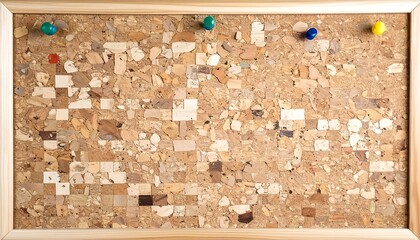 Corkboard with colorful pushpins