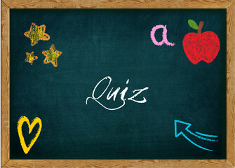 Quiz – Chalkboard Illustration for Back to School Activities

