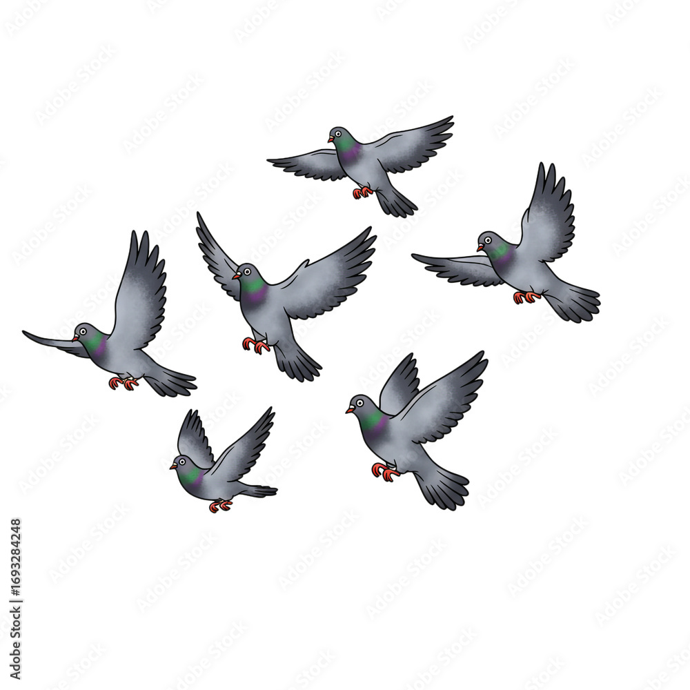 Poster a captivating image showcases a flock of birds gracefully soaring through the air, their wings sprea