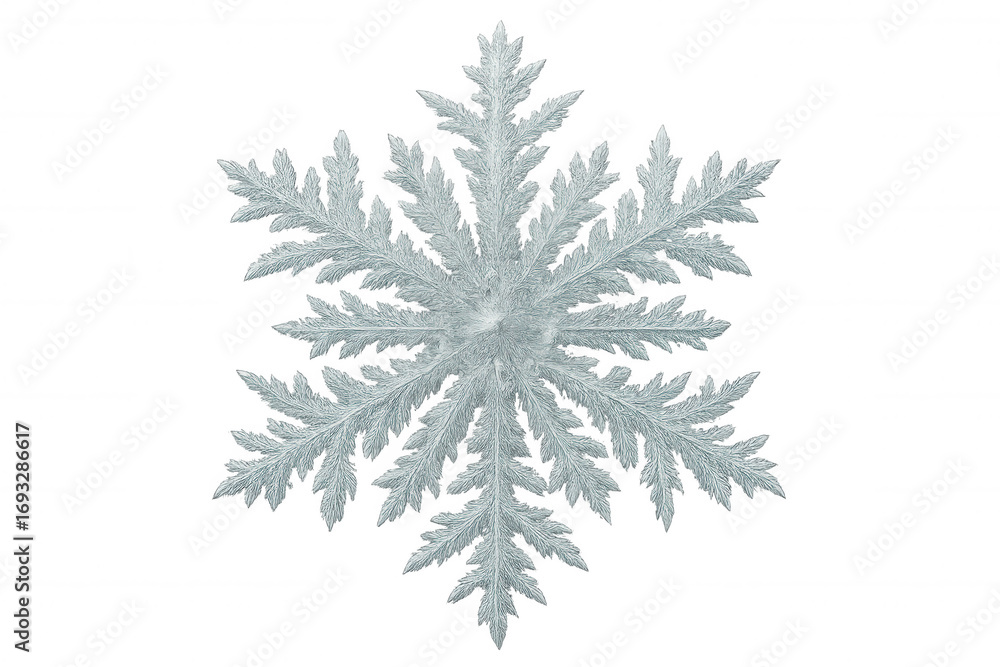 Aufkleber intricate snowflake with detailed ice crystals creating beautiful winter pattern on transparent back