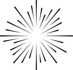 Obraz premium Radiant starburst bursting light effect graphic element vector