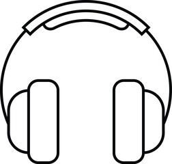 Simple outline icon of over-ear headphones for audio listening and music enjoyment vector