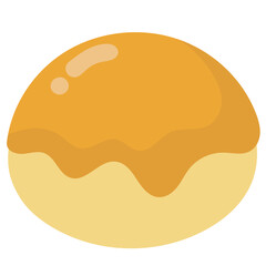 Custard bun cake snack vector