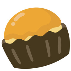 Muffin with Caramel Topping
