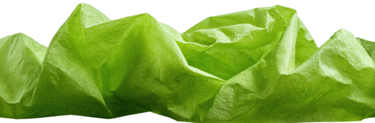 Bright lime green fabric, draped and textured, with mountainous folds