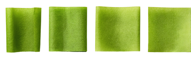 Four square swatches of a light yellowish-green hue,  showing a gradual gradient or shading effect