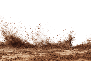 Close-up of a massive, textured, dirt wave