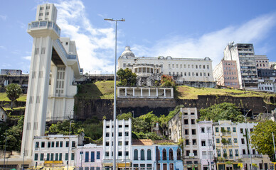 Obraz premium Historic center of Salvador Bahia Brazil. Colonial architecture, colorful streets, churches and vibrant culture. UNESCO World Heritage Site and top travel destination.