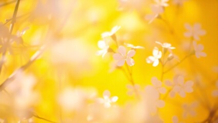 Fototapeta premium Soft focus golden yellow autumn leaves with gentle light