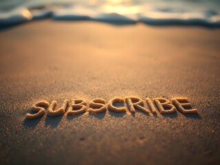 subscribe spelled on the sand