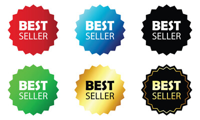 Set of Best Seller label for business purpose