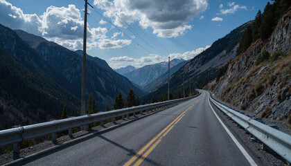 A mountain pass where the guardrails are made of shape-memory alloy