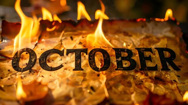Burning october word