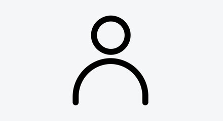 Person icon isolated on white background, representing user or human profile