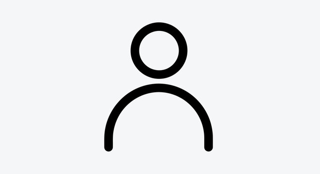 Person icon isolated on white background, representing user or human profile
