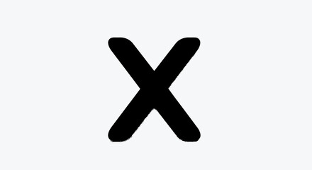 Letter x isolated on white background in bold black color for design
