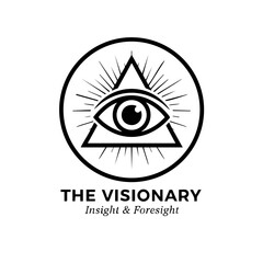 The Visionary Eye Illuminati Symbol in Circle