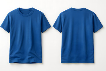 Royal Blue T-Shirt Mockup – Front and Back View on White Background for Apparel Branding