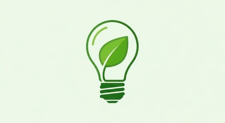 Green glowing eco bulb symbol