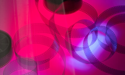 abstract colorful background with film strip