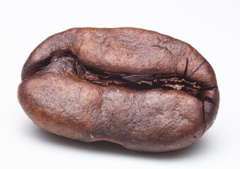 Coffee bean closeup isolated on white