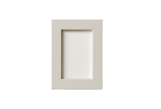 Simple, light gray picture frame, rectangular shape,  empty interior